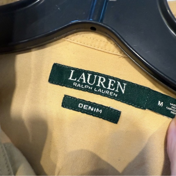 Lauren Ralph Lauren Women's Shirt Dress Denim Khaki Button Down Size M - Picture 5 of 10